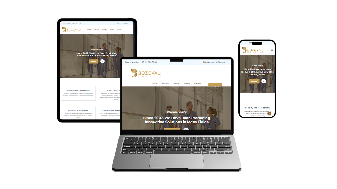Corporate Website Development for Bozovalı Holding
